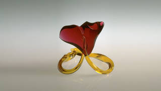 Heart Of Desire colored glass sculpture by Michael Bokrosh