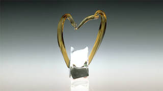 Heart series 3 colored glass sculpture by Michael Bokrosh