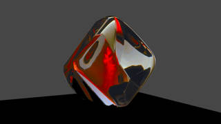 Beowulf's Grendel colored glass sculpture by Michael Bokrosh