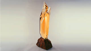 Golden Perseverence glass art sculpture by Michael Bokrosh