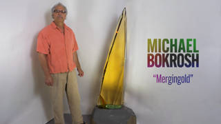 Mergingold glass art sculpture by Michael Bokrosh