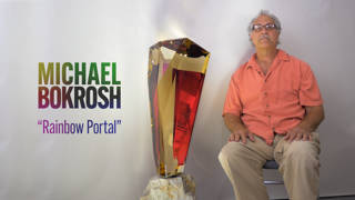 Rainbow Portal glass art sculpture by Michael Bokrosh