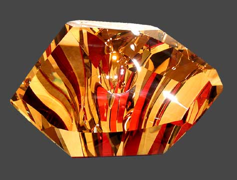 Rainbow Portal monumental optical glass sculpture by Michael Bokrosh, top view