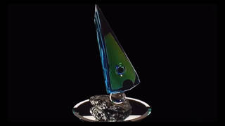 Deep Portal glass art sculpture by Michael Bokrosh