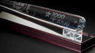 optical glass baseball bat replica by Michael Bokrosh.