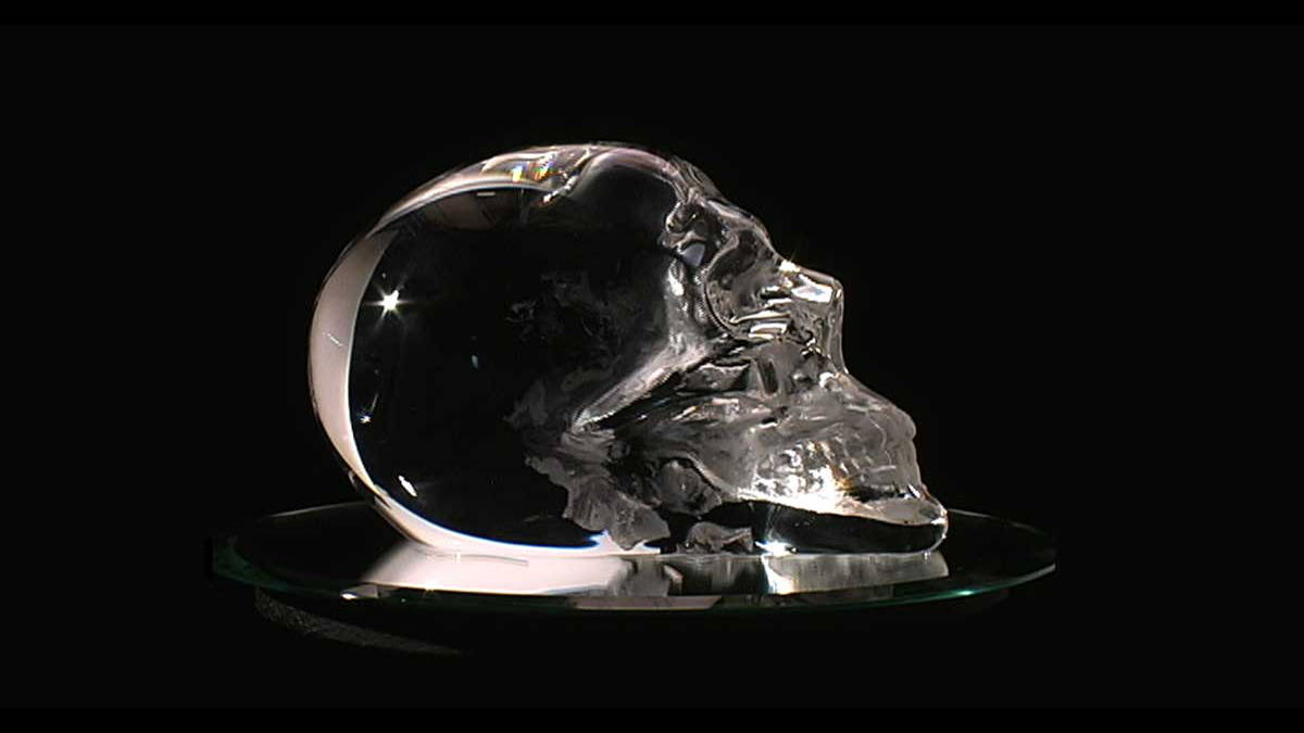 optical glass crystal skull by Michael Bokrosh.